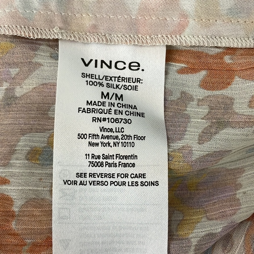 Vince Garden Textured Printed Top size M - Picture 10 of 12